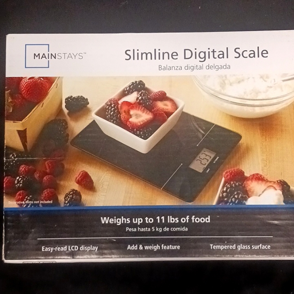 MAINSTAYS Slimline digital scale. Food Scale